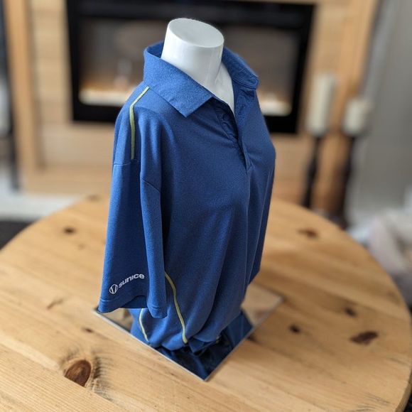 Sunice Blue and Green lined Short Sleeve 1/4 button up collard shirt Unisex - Picture 2 of 11